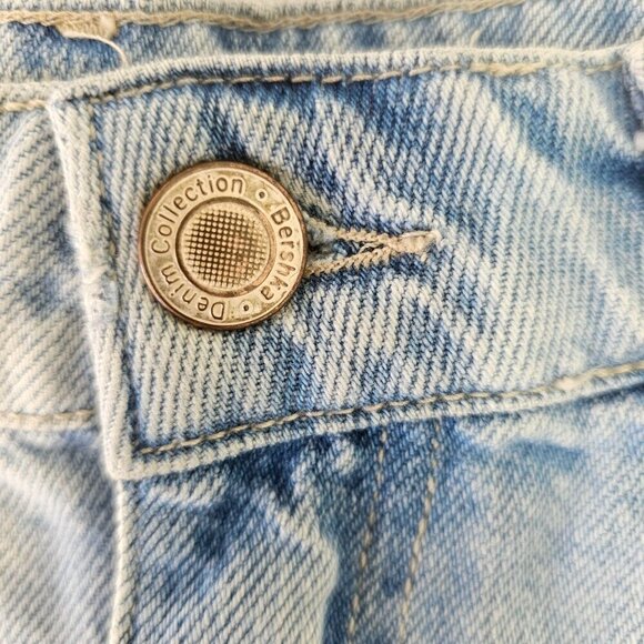 Bershka Denim and Lace Cutt-Off Shorts Size 4 Light Wash Daisy Dukes Distressed - Picture 5 of 9